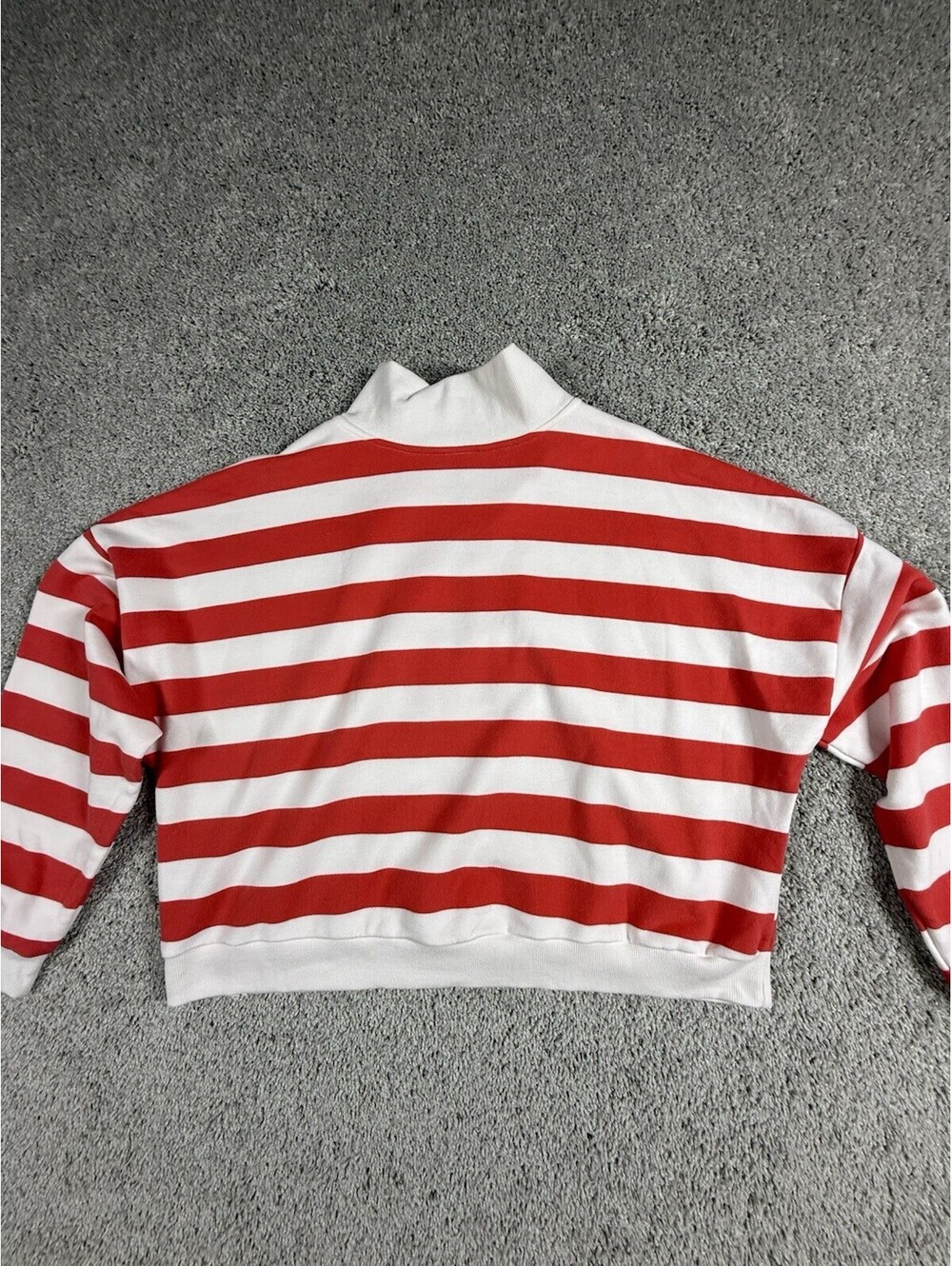 NWT JoyLab Women's Ultra Soft Sweatshirt XXL Striped - Red Berry & White Stripe - Picture 7 of 10